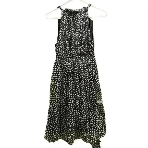 Leon max limited edition 100% silk Cocktail Chiffon dress size 4 Black White y2k - Picture 3 of 7